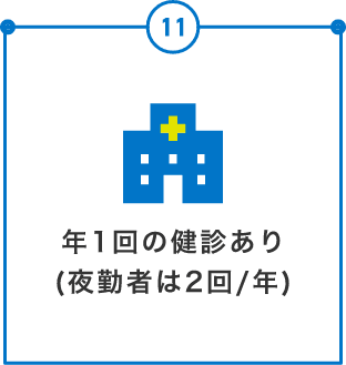 年1回の健診あり (夜勤者は2回/年)