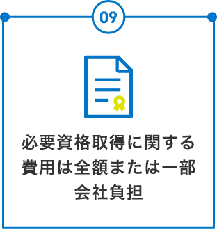 必要資格取得に関する費用は全額または一部会社負担